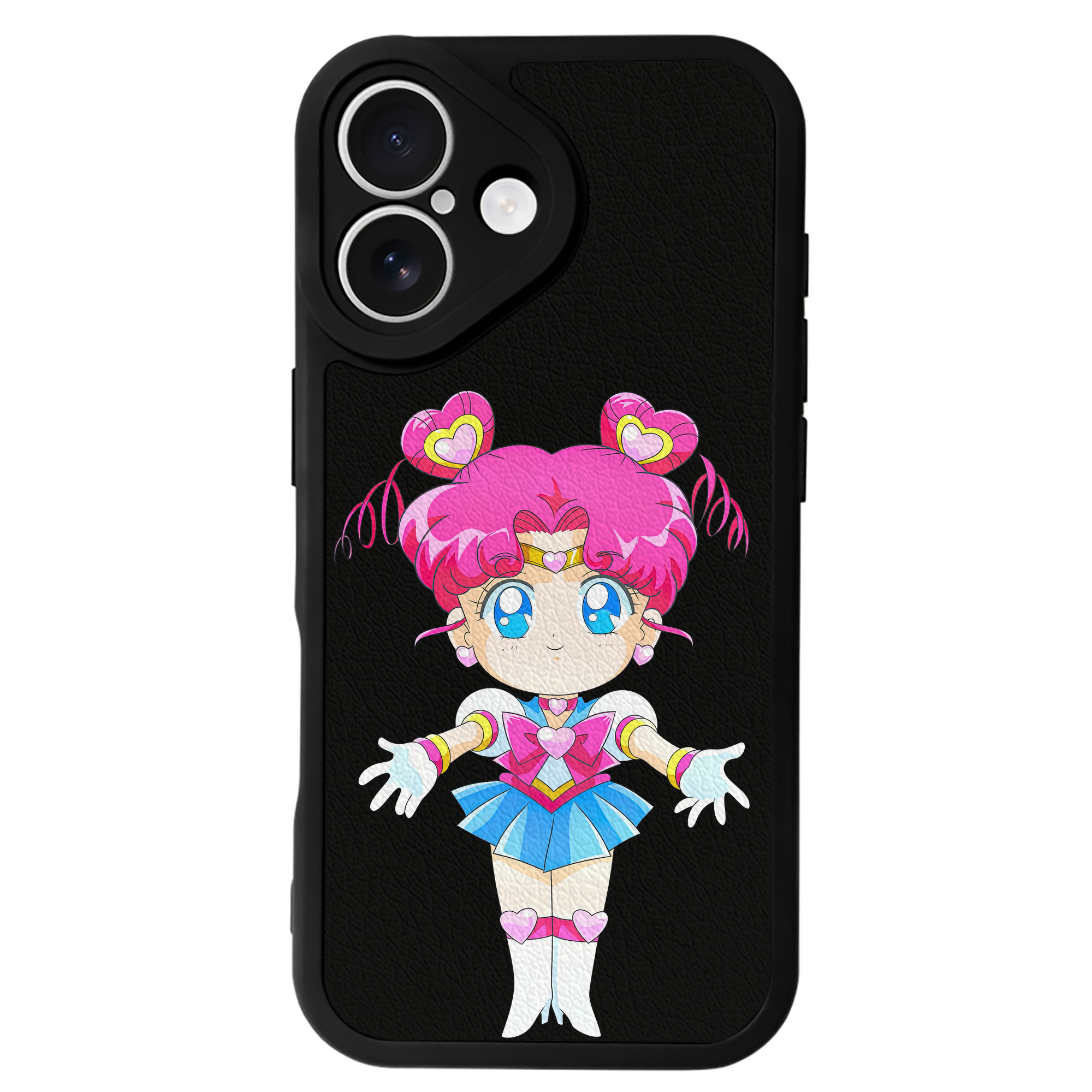 （画像用） 美少女戦士セーラームーン ちびうさ Sailor Moon Chibiusa Tsukino Usagi Small Lady Serenity 【iPhone 16シリーズ対応】シリコンスマホケース（レザー調） 材質：シリコン